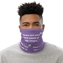 Load image into Gallery viewer, There Are Nuts Just South Of My Oregon - Versatile Neck Gaiter (Face Covering / Neck Warmer / Headband / Beanie / Hairband / Wristband) - Purple