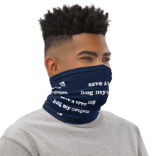 Load image into Gallery viewer, Save A Tree Hug My Oregon - Versatile Neck Gaiter (Face Covering / Neck Warmer / Headband / Beanie / Hairband / Wristband) - Navy