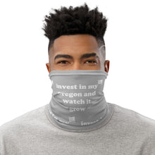 Load image into Gallery viewer, Invest In My Oregon And Watch It Grow - Versatile Neck Gaiter (Face Covering / Neck Warmer / Headband / Beanie / Hairband / Wristband) - Grey
