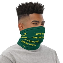 Load image into Gallery viewer, Save A Tree Hug My Oregon - Versatile Neck Gaiter (Face Covering / Neck Warmer / Headband  / Beanie / Hairband / Wristband) - U of O Ducks Colors
