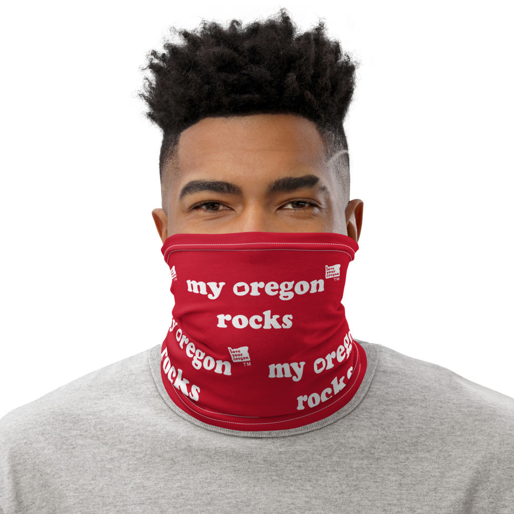 My Oregon Rocks - Versatile Neck Gaiter (Face Covering / Neck Warmer / Headband  / Beanie / Hairband / Wristband) - Red