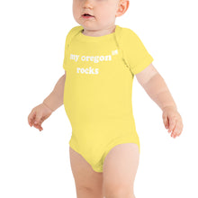 Load image into Gallery viewer, My Oregon Rocks - Baby Short-Sleeved One Piece - 6 Color Choices
