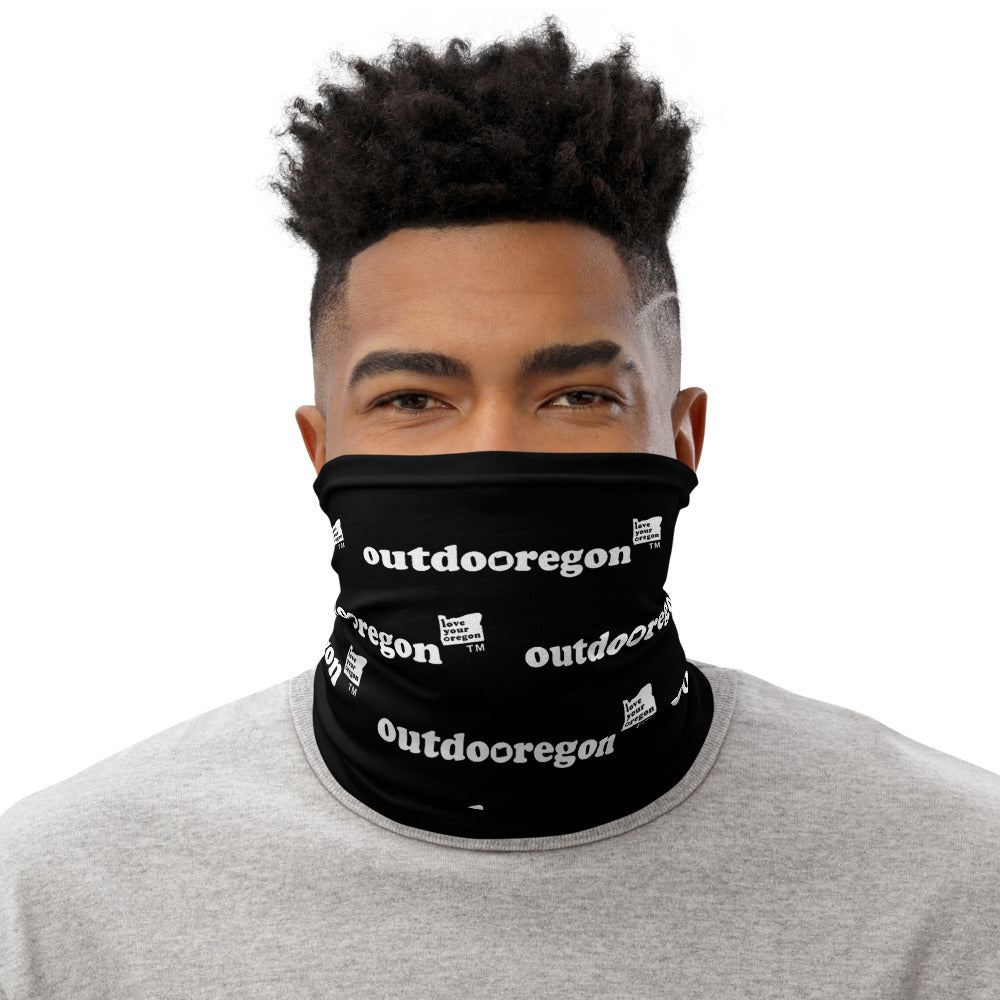 Outdooregon - Versatile Neck Gaiter (Face Covering / Neck Warmer / Headband  / Beanie / Hairband / Wristband) - Black