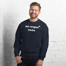 Load image into Gallery viewer, My Oregon Rocks - Men&#39;s Crew Neck Sweatshirt - 10 Color Choices
