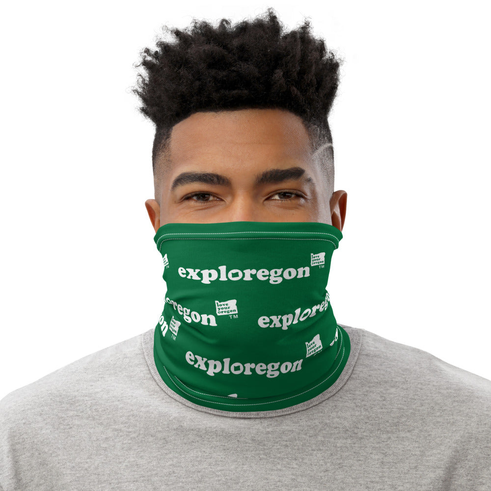 Exploregon - Versatile Neck Gaiter (Face Covering / Neck Warmer / Headband  / Beanie / Hairband / Wristband) - Green