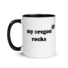 Load image into Gallery viewer, My Oregon Rocks - 11 oz Mug - White With Black Color Inside - Printed On Both Sides
