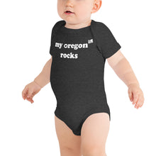 Load image into Gallery viewer, My Oregon Rocks - Baby Short-Sleeved One Piece - 6 Color Choices
