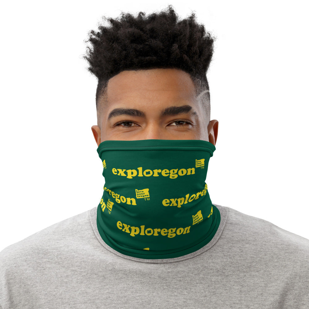 Exploregon - Versatile Neck Gaiter (Face Covering / Neck Warmer / Headband  / Beanie / Hairband / Wristband) - U of O Ducks Colors