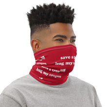 Load image into Gallery viewer, Save A Tree Hug My Oregon - Versatile Neck Gaiter (Face Covering / Neck Warmer / Headband  / Beanie / Hairband / Wristband) - Red

