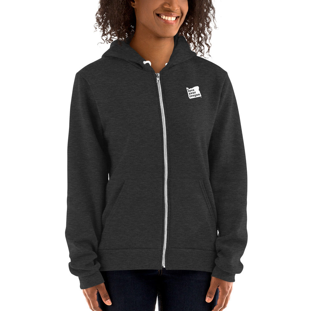 Love Your Oregon - Women's Zip-Up Hoodie - 3 Color Choices