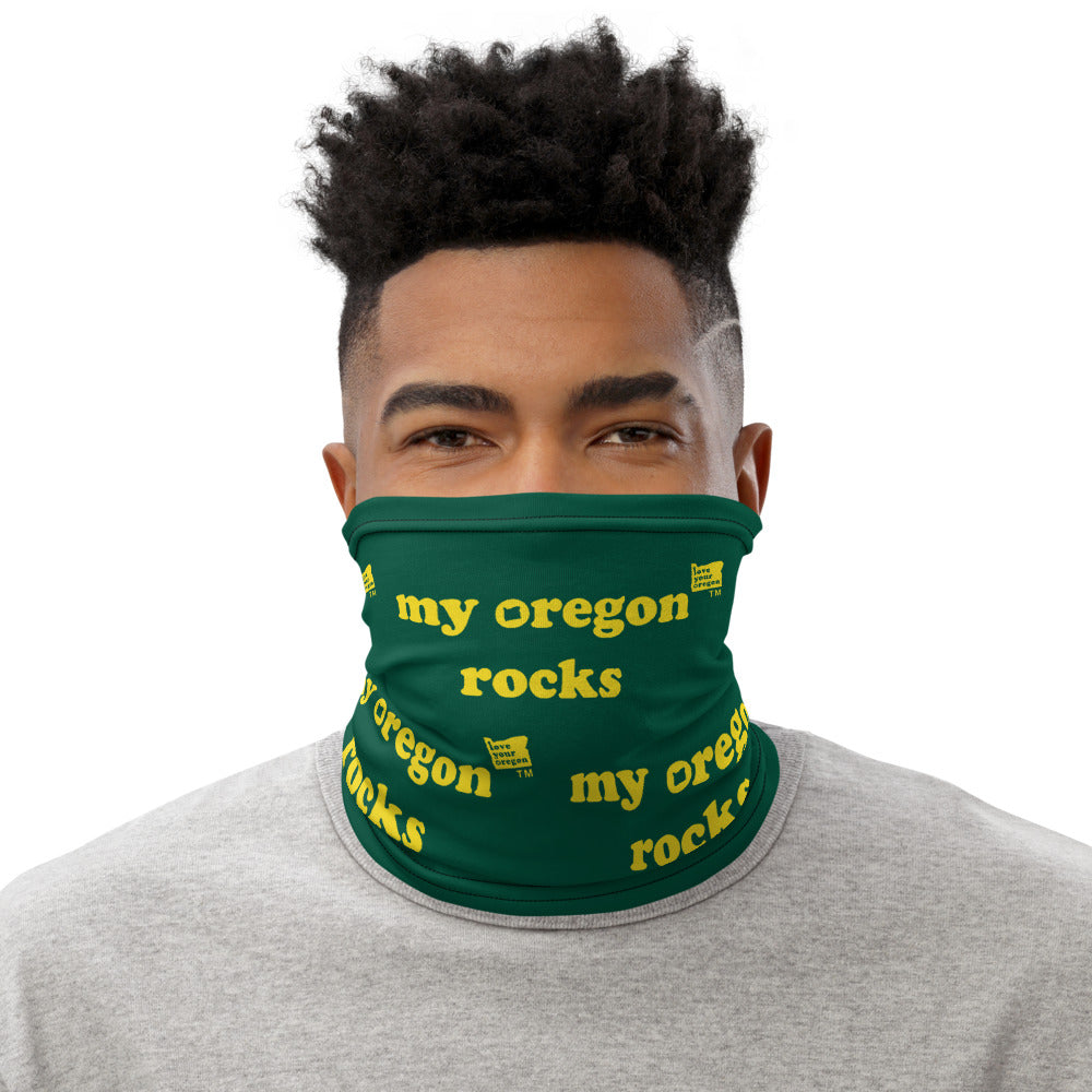 My Oregon Rocks - Versatile Neck Gaiter (Face Covering / Neck Warmer / Headband  / Beanie / Hairband / Wristband) - U of O Ducks Colors