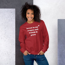 Load image into Gallery viewer, Invest In My Oregon And Watch It Grow - Women&#39;s Crew Neck Sweatshirt - 4 Color Choices
