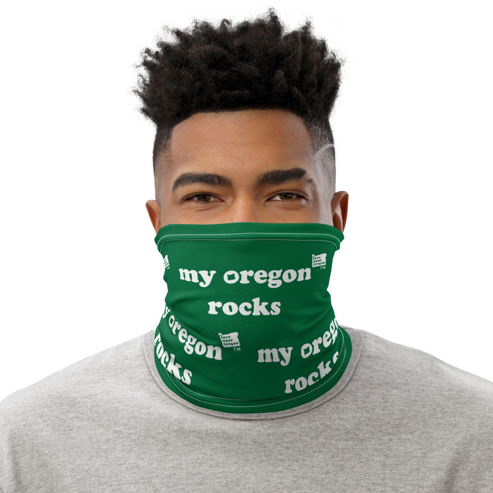My Oregon Rocks - Versatile Neck Gaiter (Face Covering / Neck Warmer / Headband  / Beanie / Hairband / Wristband) - Green