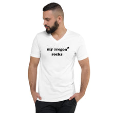 Load image into Gallery viewer, My Oregon Rocks - Men&#39;s Short-Sleeved V-Neck Tee - 2 Color Choices
